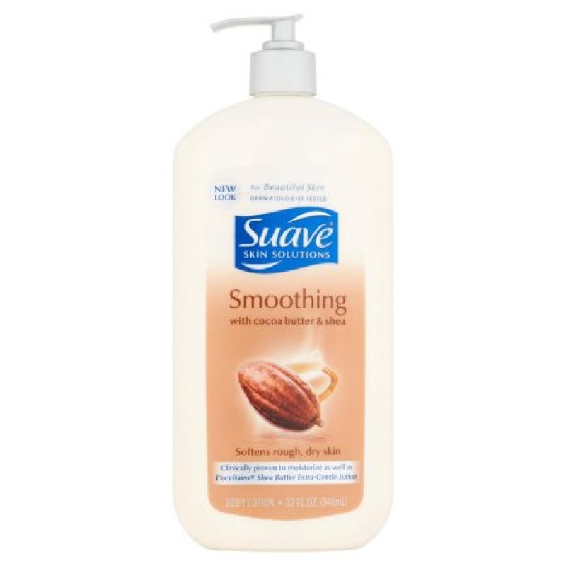 Suave Skin Solutions Smoothing Body Lotion with Cocoa Butter & Shea, 32 fl oz