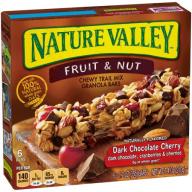 Nature Valley Fruit & Nut Chewy Trail Mix Granola Bars Dark Chocolate Cherry 6 x 1.2oz (7.4oz)