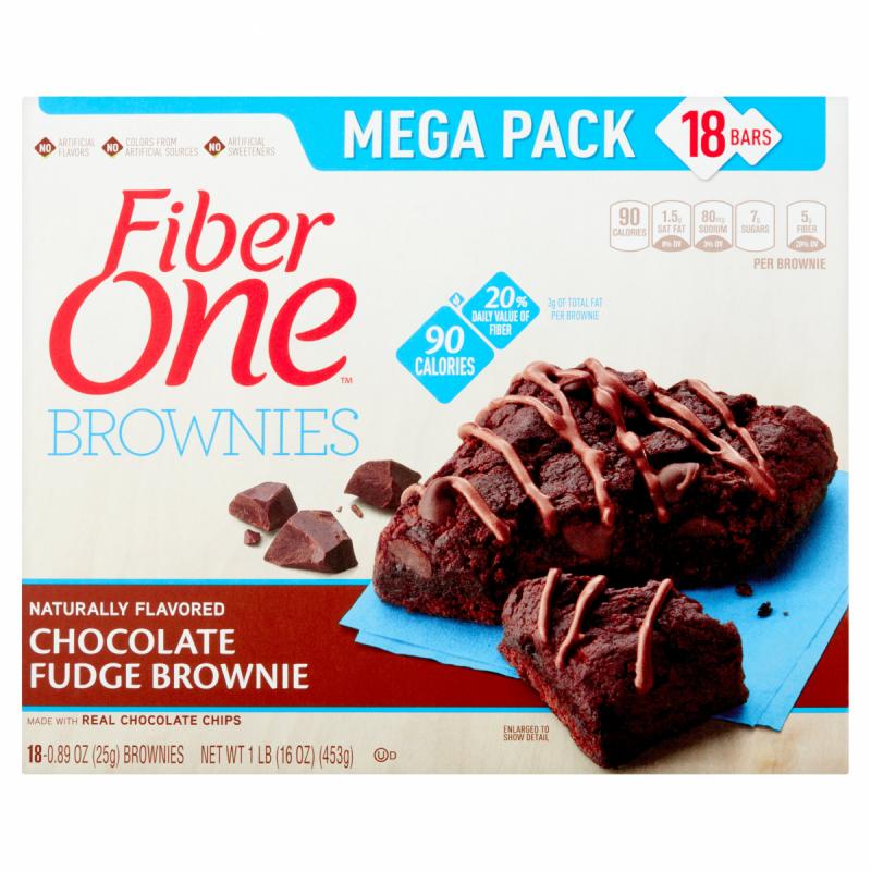 Fiber One 90 Calorie Brownie Chocolate Fudge Mega Pack 18 - 0.89 oz Brownies