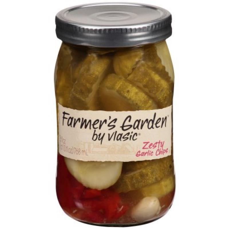 Vlasic Farmer&#039;s Garden Zesty Garlic Chips Pickles, 26 fl oz