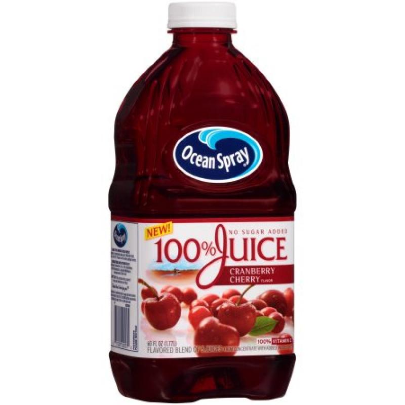 Ocean Spray 100% Juice No Sugar Added Cranberry Cherry, 60.0 FL OZ