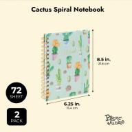 2 Pack Hardcover Tropical Cactus Spiral Notebook Set for School Supplies, Cute Lined Journals, 8.4 x 6.2 in.