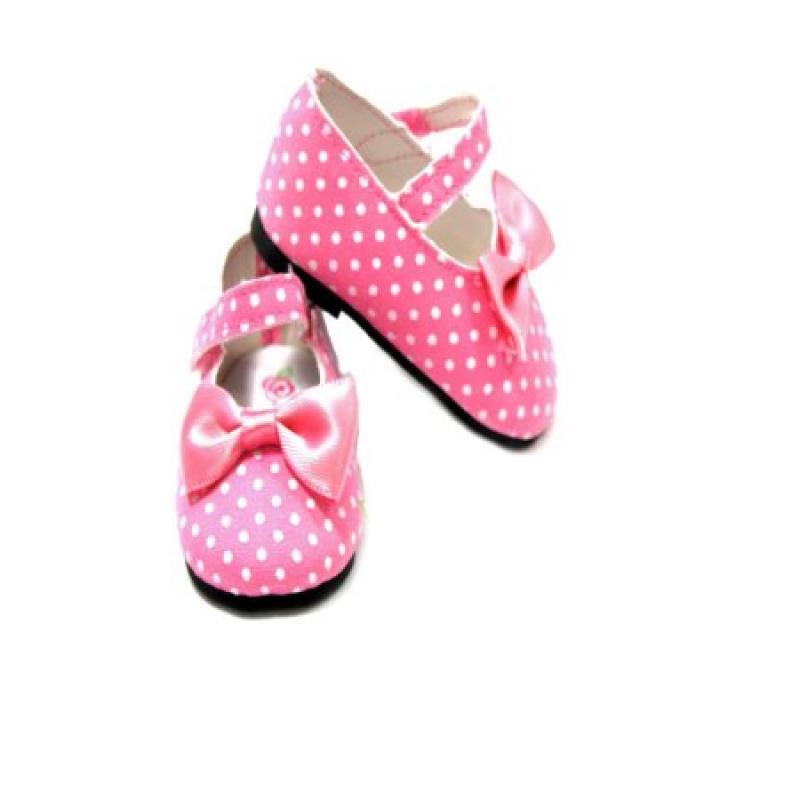 Arianna Polka Dot Pink Mary Jane Shoes Fits most 18 inch dolls