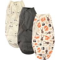 Hudson Baby Boy and Girl Swaddle Wrap, 3-Pack - Forest