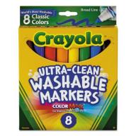 Crayola Washable Markers, Broad Line, Classic Colors, 8-Count