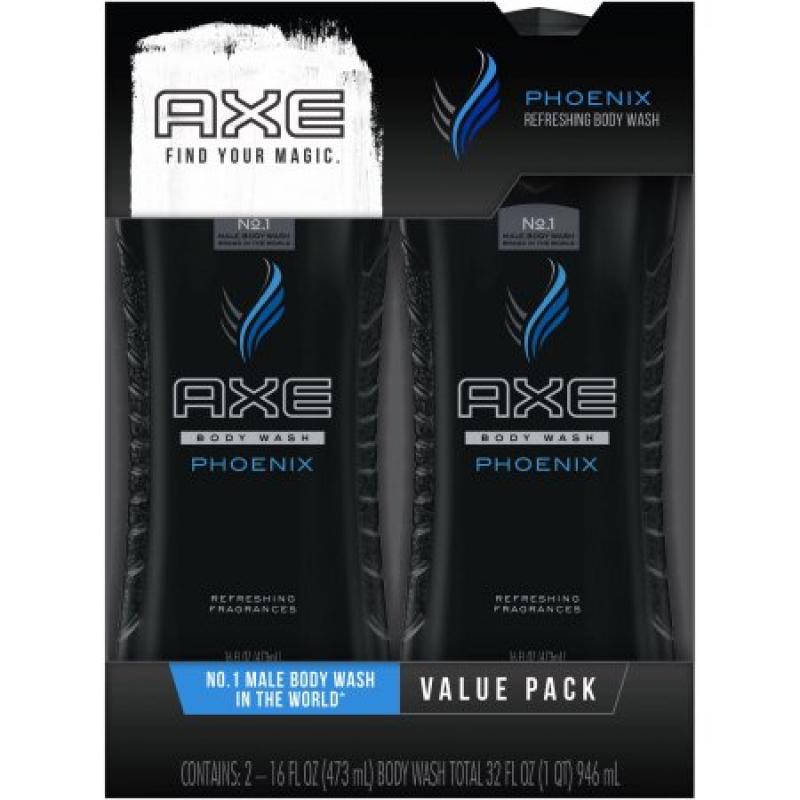 AXE Phoenix Body Wash for Men, 16 oz, Twin Pack