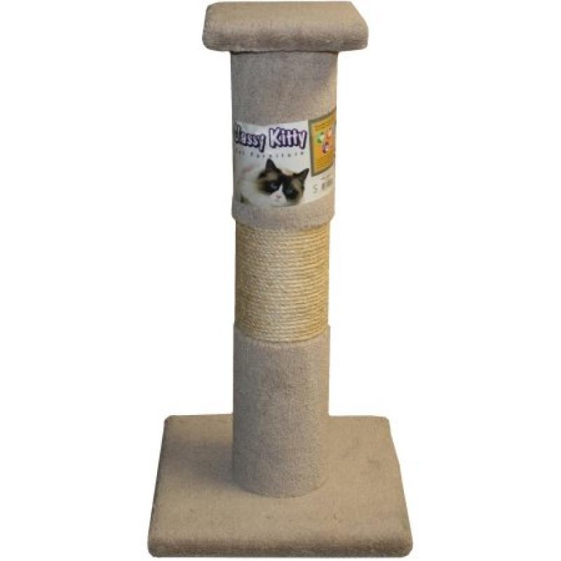 Classy Kitty FAT Cat Post with Carpet and Sisal, 17"L x 17"W x 32.5"H