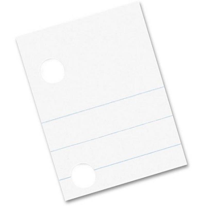 Pacon Composition Paper, Red Margin, 5-Hole Punched, White