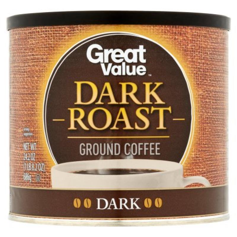 Great Value Dark Roast Dark Ground Coffee, 24.2 oz