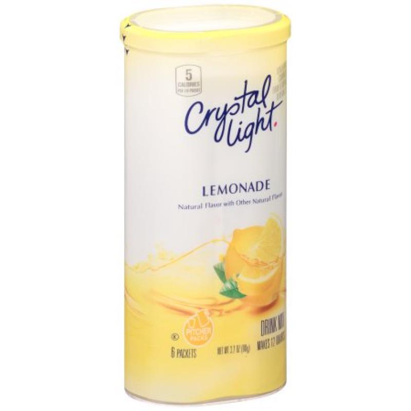 Crystal Light Lemonade Drink Mix Pitcher Packs, 6 count, 3.2 OZ (90g)