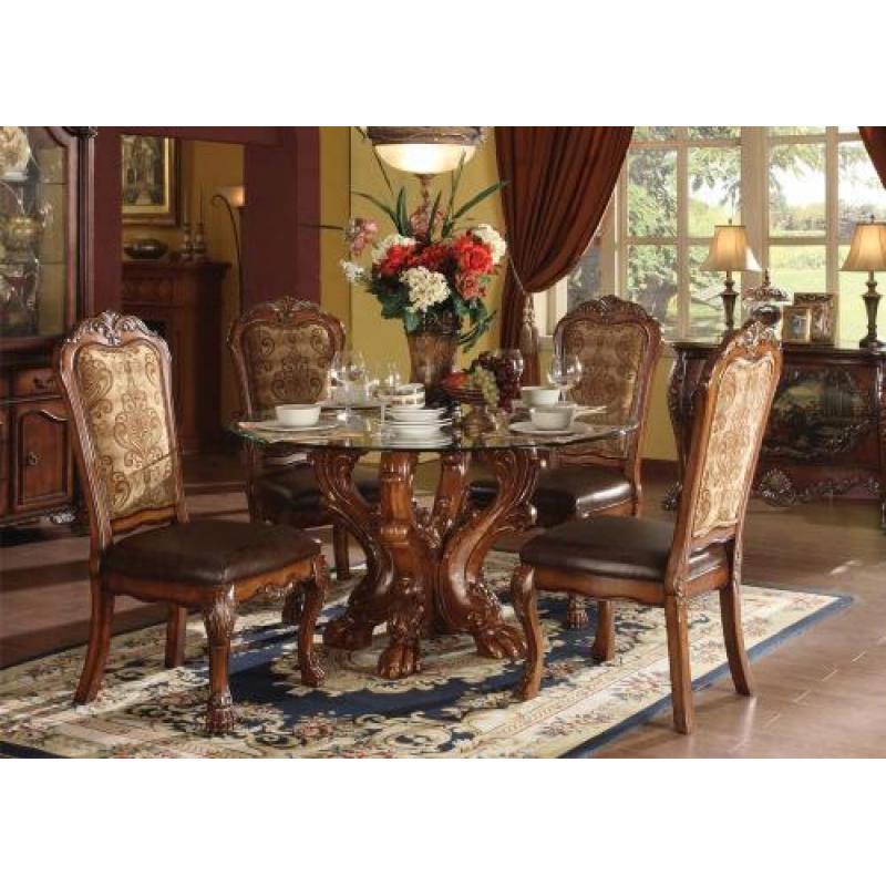 Acme Dresden Round Dining Table in Cherry 60010 SPECIAL