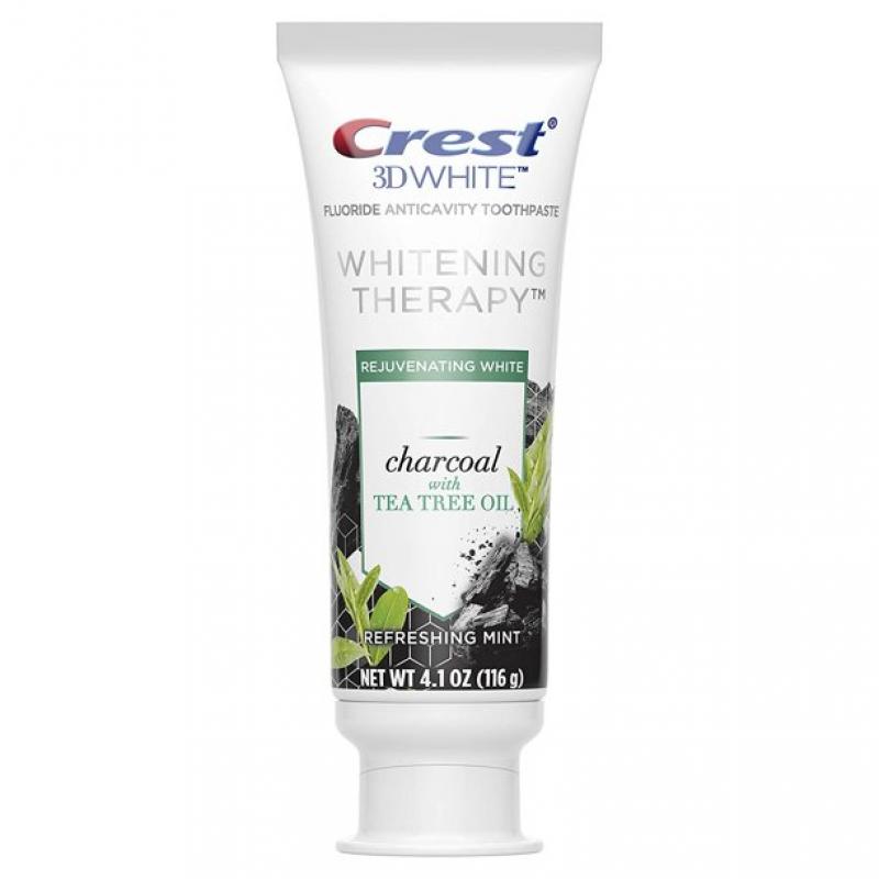 Crest Charcoal 3D White Toothpaste, Whitening Therapy, with Tea Tree Oil, Refreshing Mint Flavor (4.1 oz., 3 pk.)