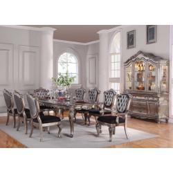 Acme Chantelle Leg Dining Table in Antique Platinum 60540 CLEARANCE