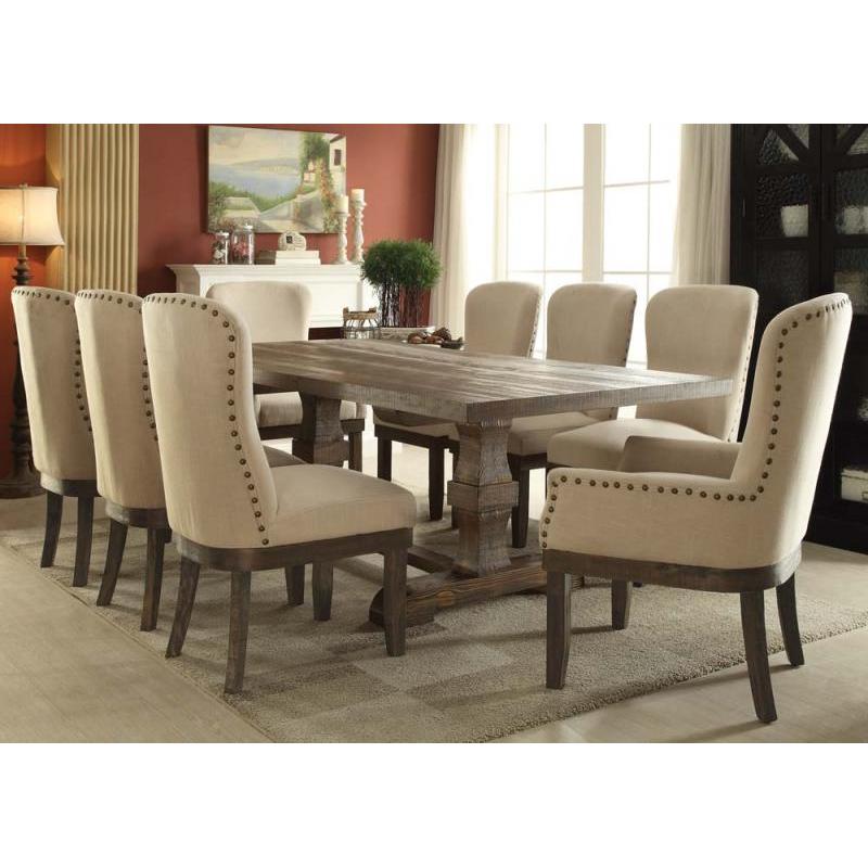 Acme Landon Trestle Dining Table in Salvage Brown 60737A CLEARANCE