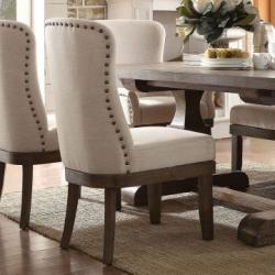 Acme Landon Upholstered Side Chair in Beige and Salvage Brown (Set of 2) 60742A CLEARANCE