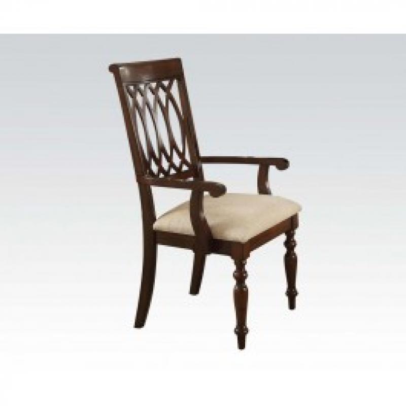 Acme Farrel Arm Chair in Sand and Walnut (Set of 2)