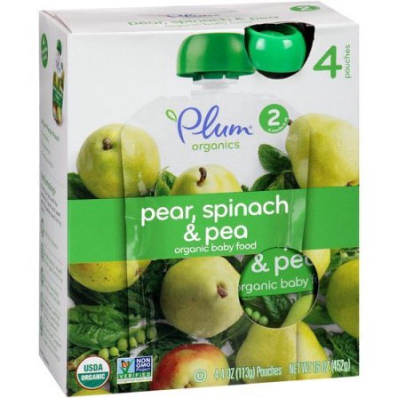 Gerber 2nd Foods Organic Fruit & Veggies Apples, Blueberries & Spinach - 4 CT