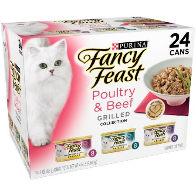 Purina Fancy Feast Grilled Poultry & Beef Collection Cat Food 24-3 oz. Cans