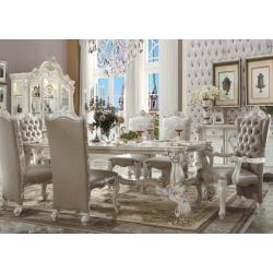 Acme Versailles 9-Piece Pedestal Dining Set in Bone White