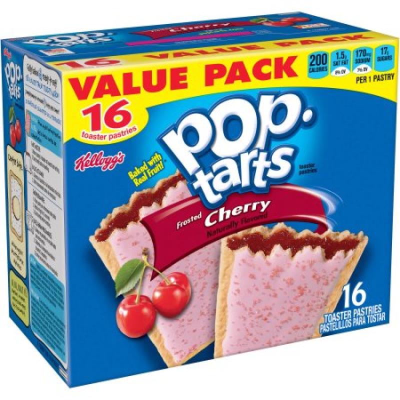 Kellogg&#039;s Pop-Tarts Frosted Cherry 16 Toaster Pastries Value Pack 29.3 oz