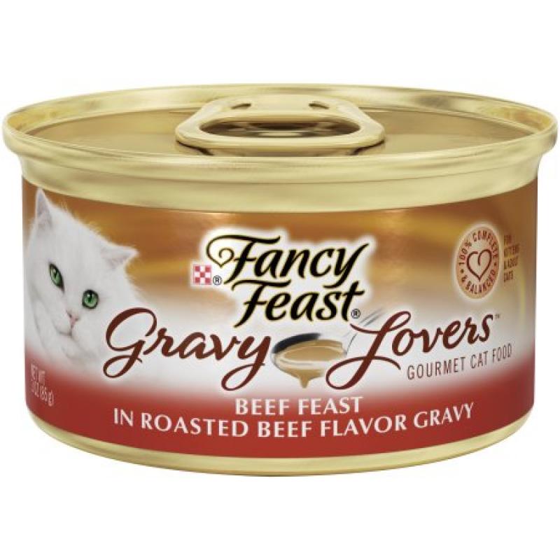 Purina Fancy Feast Gravy Lovers Beef Feast in Roasted Beef Flavor Gravy Cat Food 3 oz. Can