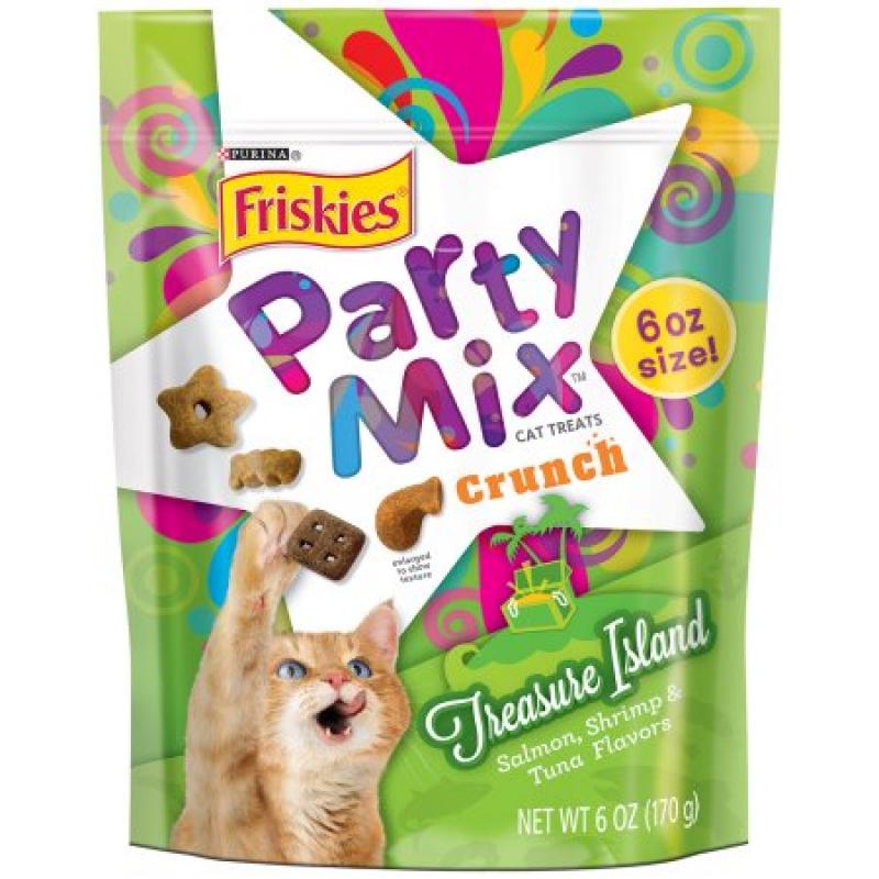 Purina Friskies Party Mix Crunch Treasure Island Cat Treats 6 oz. Pouch