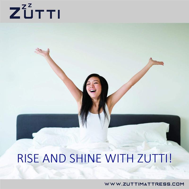 ZUTTI STRATUS - Queen Size 8 Inch Cool Gel Memory Foam Mattress - Dual Layer - CertiPUR-US Certified - 10-Year Warranty