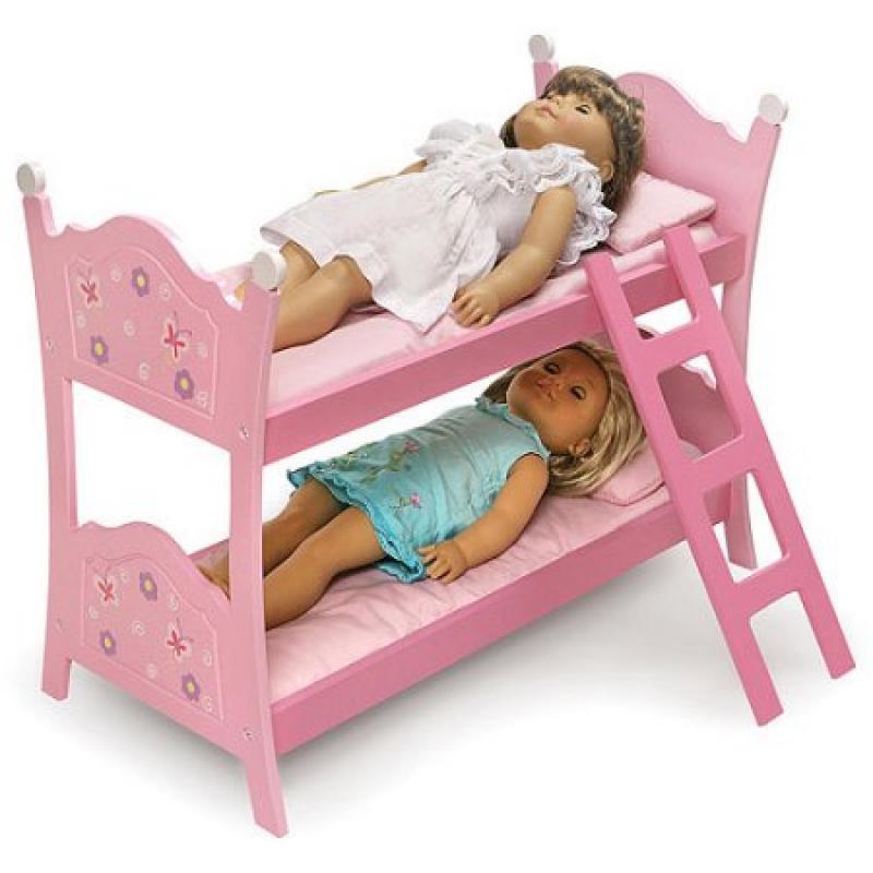 Badger Basket Doll Bunk Bed with Ladder, Blossoms and Butterflies, Fits Most 18" Dolls & My Life As