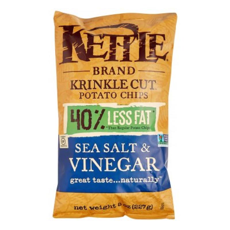 Kettle 40% Reduced Fat Sea Salt & Vinegar Potato Chips, 8.0 OZ
