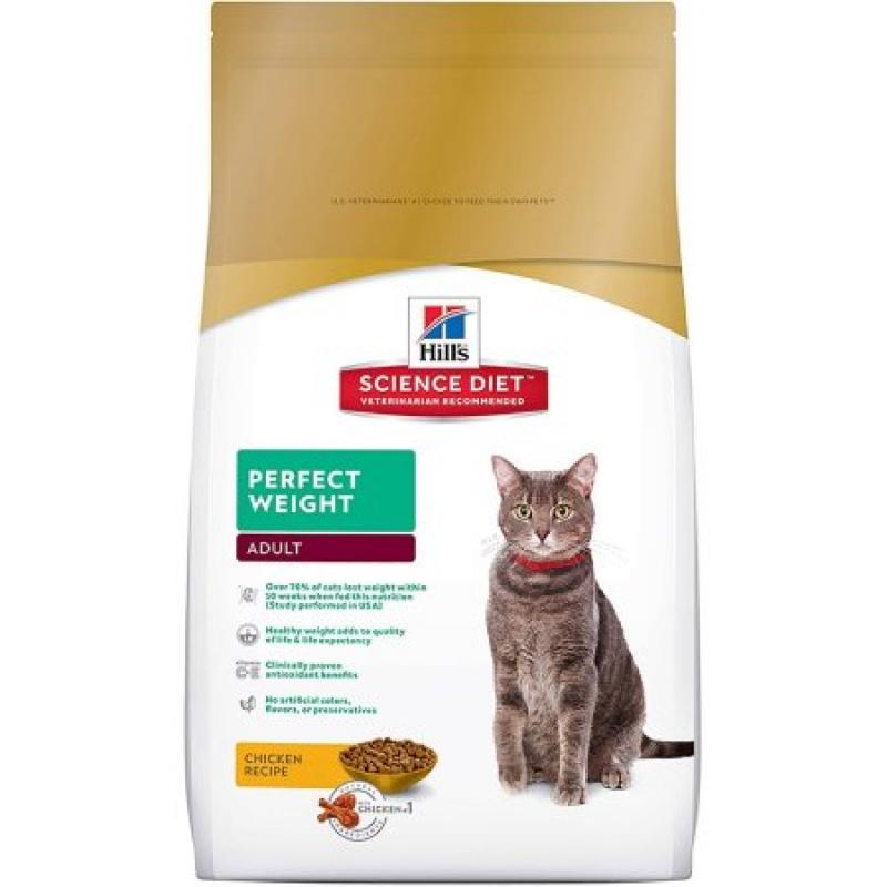 Hill&#039;s Science Diet Adult Perfect Weight Chicken Recipe Dry Cat Food, 3 lb bag