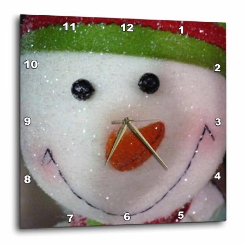 3dRose Happy Snowman, Wall Clock, 10 by 10-inch