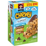 Quaker Chewy Granola Bars Variety Pack, 0.84 oz, 24 count