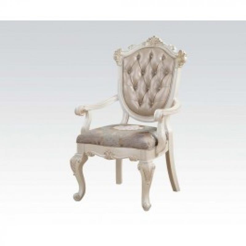 Acme Chantelle Side Chair in Rose Gold and Pearl White (Set of 2) 63542
