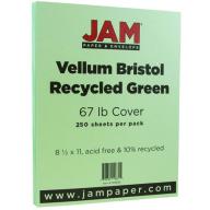 JAM Paper Vellum Bristol Cardstock, 8.5 x 11, 67 lb Green, 250 Sheets/Pack