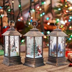 3pcs Festive Retro Christmas Candle Lights Set, Desktop Decor, Party Layout Prop, LED Tea Lights With Santa, Elk, Snowman Patterns, Fireless, Battery Operated, Energy Efficient, Christmas Party Decorations, Holiday Home Deco