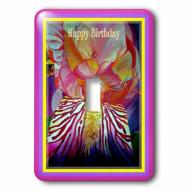 3dRose Happy Birthday- iris, flower, flowers,birthday, faith, hope,for her, birthday, gift idea, Double Toggle Switch