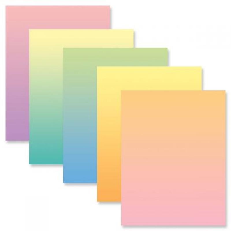 Ombre Easter Letter Papers (5 Colors) - Set of 25 spring stationery papers are 8 1/2" x 11", compatible computer paper, spring letterhead sheets great for Easter Flyers, Invitations, or Letters