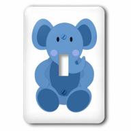 3dRose Print of Cartoon Of Baby Blue Elephant, Single Toggle Switch