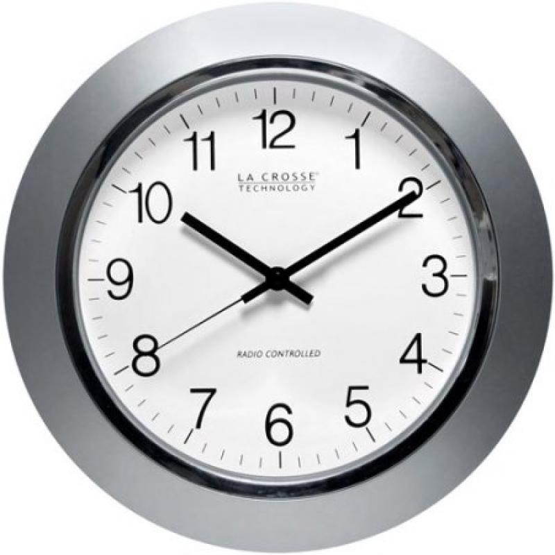 La Crosse Technology 14" Atomic Analog Clock, Silver