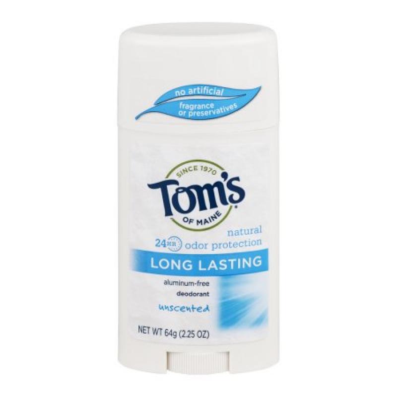 Tom&#039;s of Maine Aluminum-Free Deodorant Long Lasting Unscented, 2.25 OZ