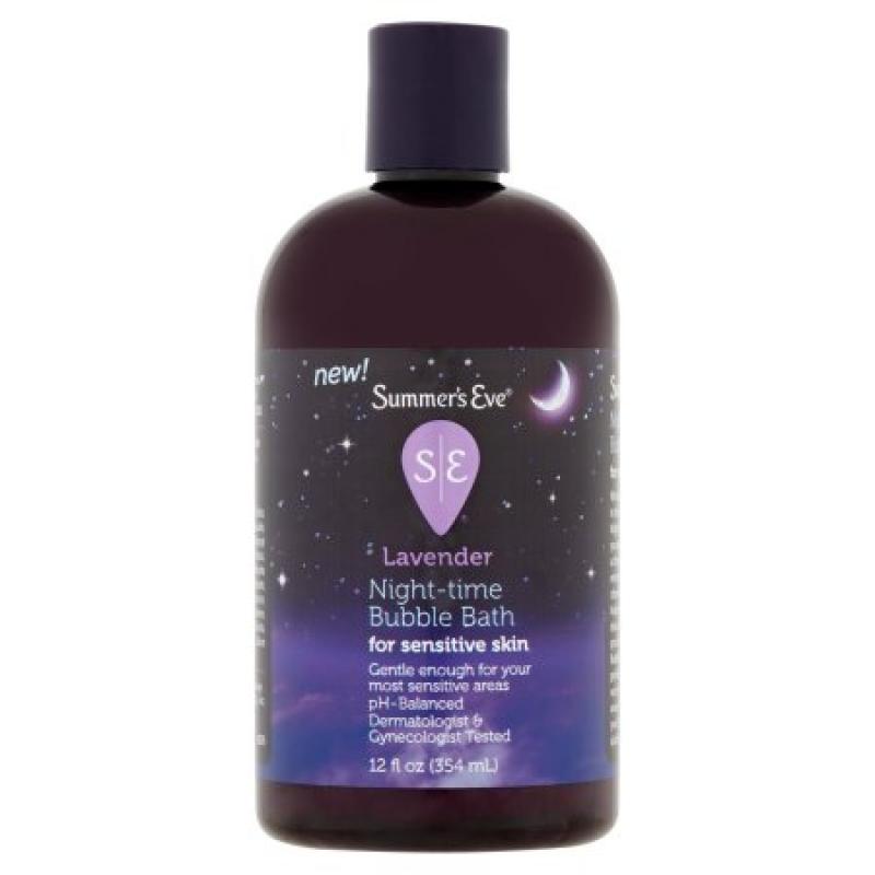 Summer&#039;s Eve Lavender Night-Time Bubble Bath for Sensitive Skin, 12 fl oz