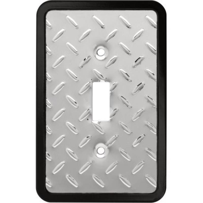 Brainerd Diamond Plate Single Switch Wall Plate, Chrome
