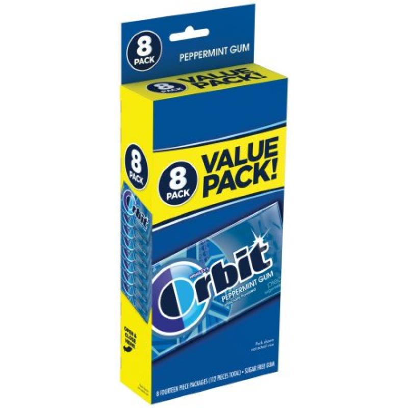 Orbit Peppermint Sugarfree Gum, value pack (8 packs total)