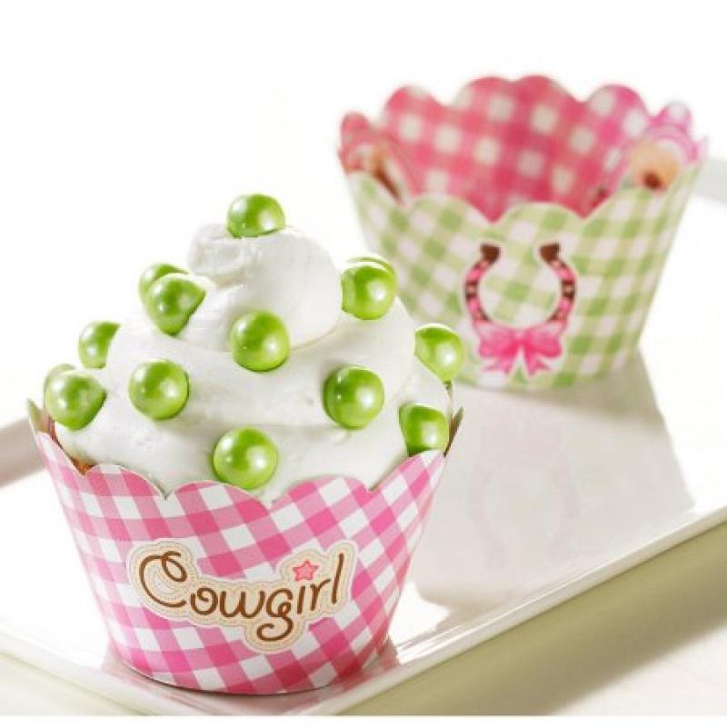 Pink Cowgirl Reversible Cupcake Wrappers, 12pk