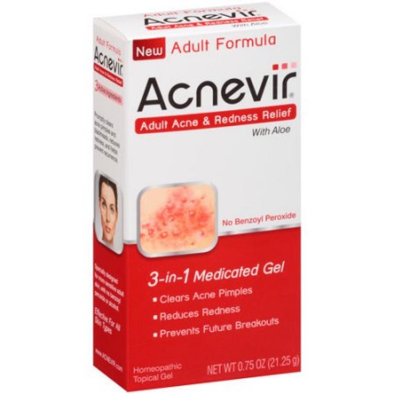 Acnevir Adult Acne & Redness Relief, 3-in-1 Medicated Gel, .75 oz