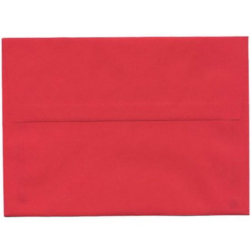 JAM Paper 5.25" x 7.25" Booklet Recycled A7 Invitation Envelope, Christmas Red, 50-Pack
