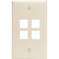 Leviton 41080-4TP Quickport Wallplate 4-Port, Light Almond