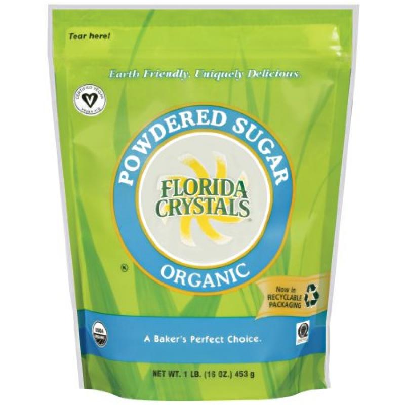 Florida Crystals Organic Sugar, Powdered, 16 OZ (Pack of 6)