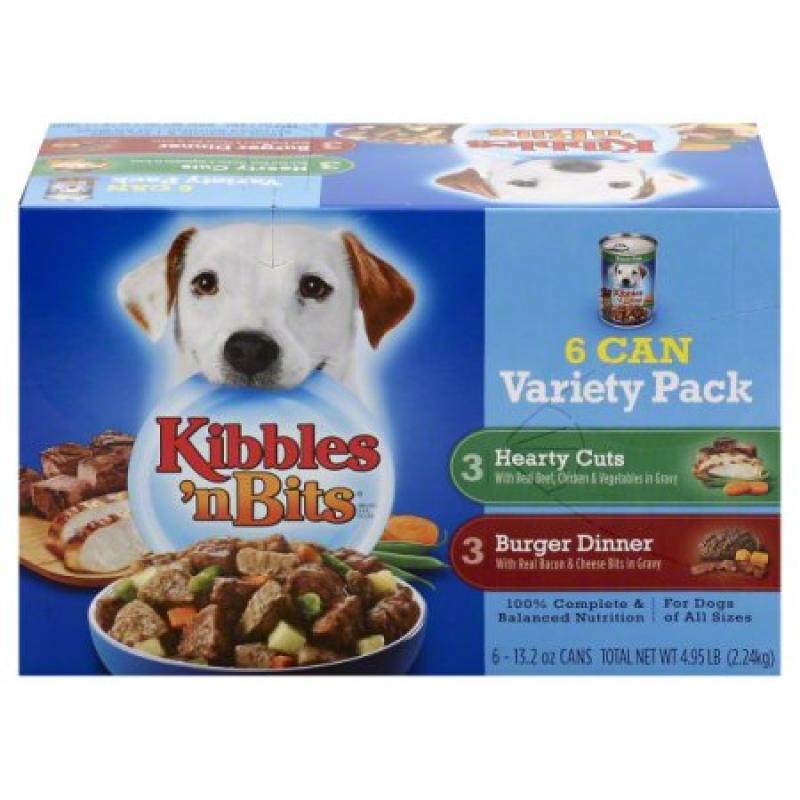 Kibbles &#039;n Bits Chef&#039;s Choice Beef & Bacon Wet Dog Food Variety Pack, 13.2 Ounces - 6 count