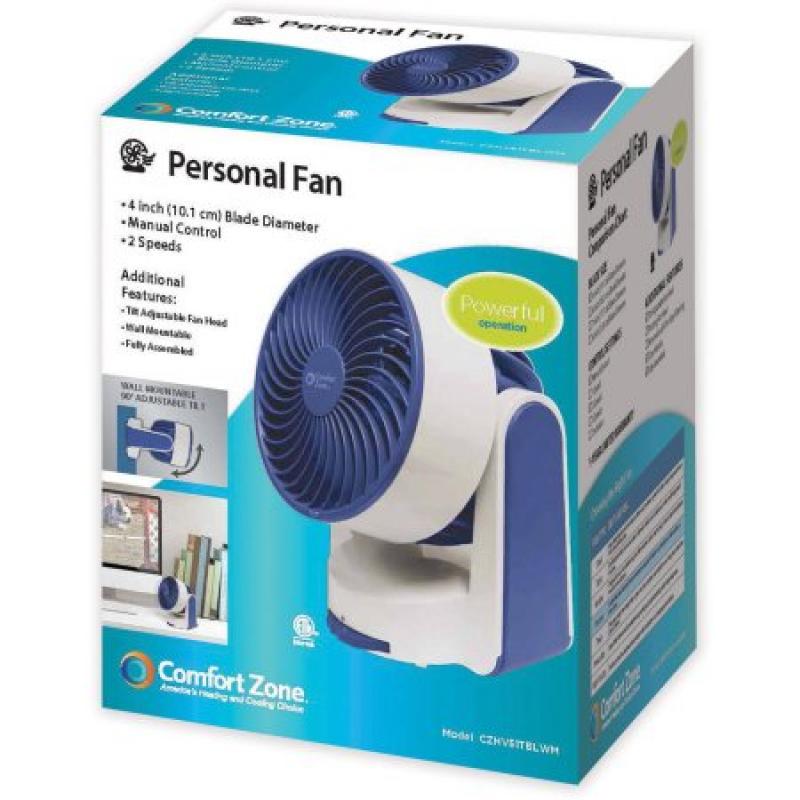 Comfort Zone Personal Fan, BLUE